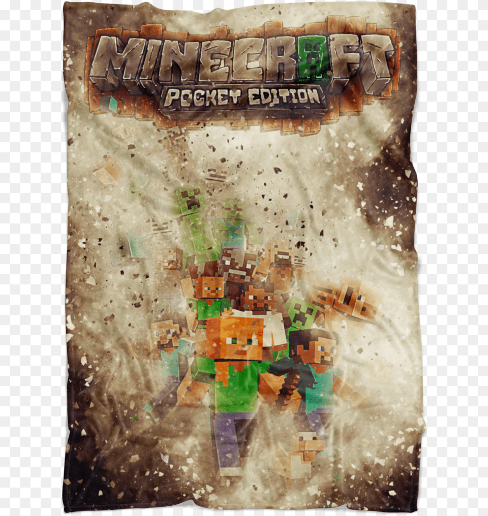 Minecraft Fleece Blanket Destruction Brown Blanket Book Cover, Art, Collage, Painting, Advertisement Png Image