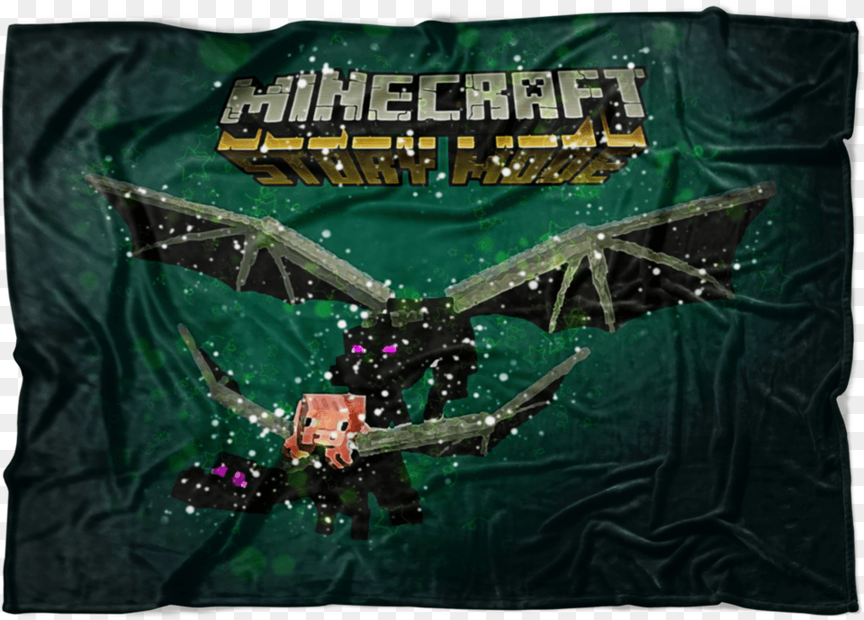 Minecraft Fleece Blanket Ender Dragon Green Blanket Linens Free Png Download