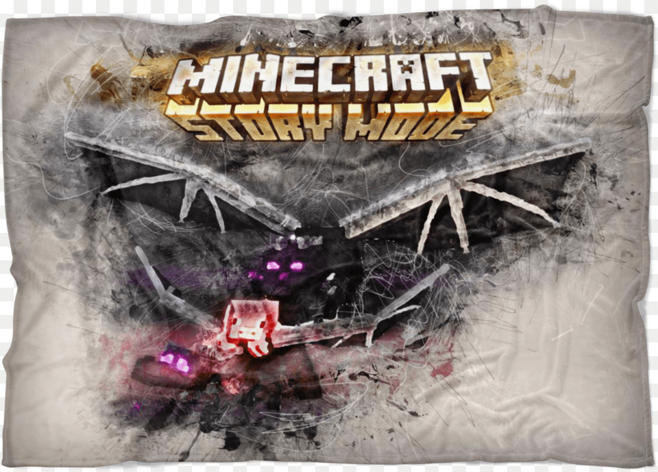 Minecraft Fleece Blanket Ender Dragon Grunge Grey Blanket Minecraft, Adult, Bride, Female, Person Free Png Download