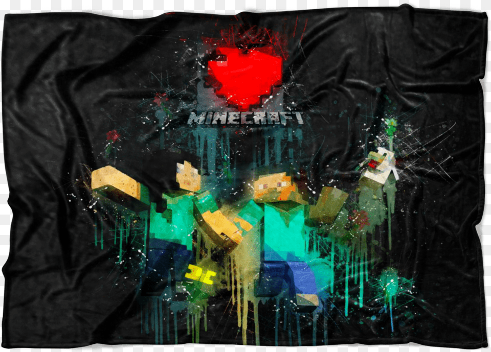 Minecraft Fleece Blanket Minecraft Love Black Blanket Linens, Art, Clothing, Modern Art, T-shirt Free Transparent Png