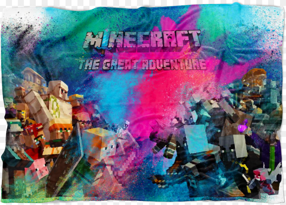 Minecraft Fleece Blanket Minecraft War Color Dust Blue Update Minecraft, Art, Collage, Painting Free Png Download