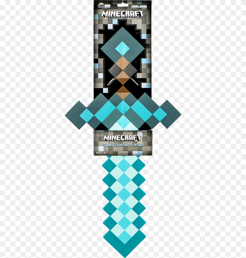 Minecraft Foam Diamond Sword Minecraft, Advertisement, Poster, Art, Graphics Free Png Download