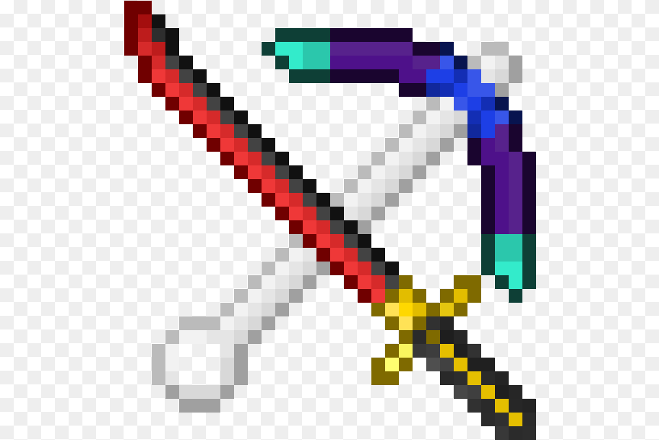 Minecraft Golden And Diamond Enchanted Swords, Dynamite, Weapon, Accessories, Belt Free Png Download