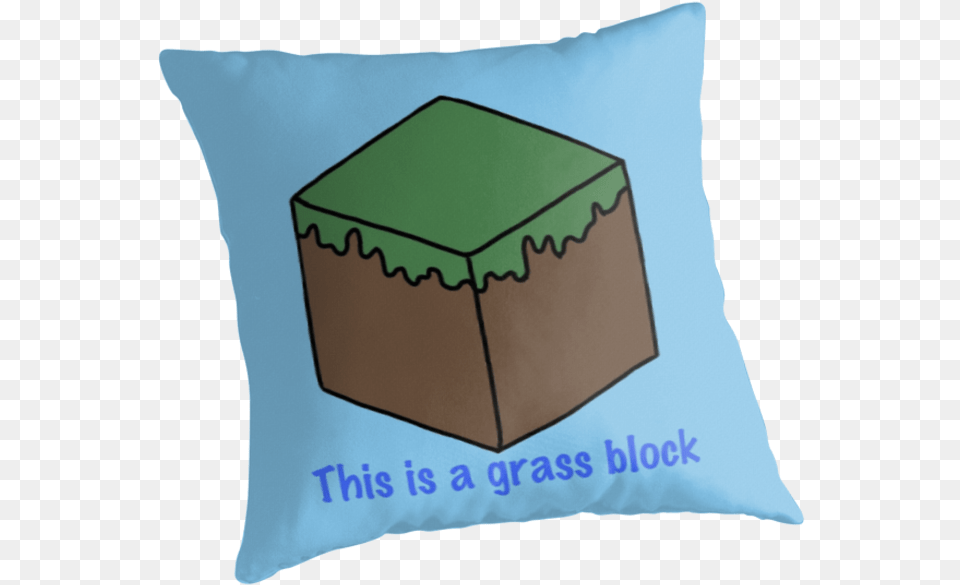 Minecraft Grass Block Design Cushion, Home Decor, Pillow, Box, Adult Png Image