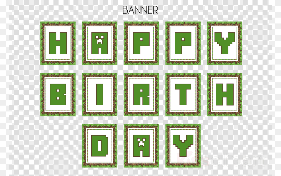 Minecraft Happy Birthday Banner Printable Clipart Minecraft, Pattern, Text, Qr Code Png