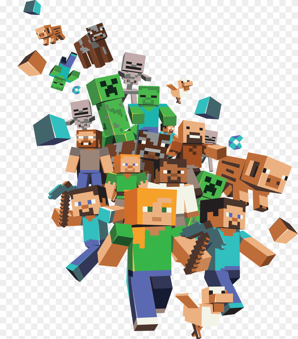 Minecraft Large Group, Art, Collage, Toy Free Transparent Png
