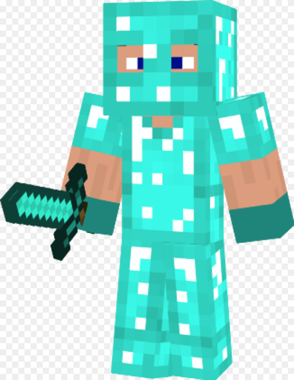 Minecraft Person With Diamond Armor Free Png