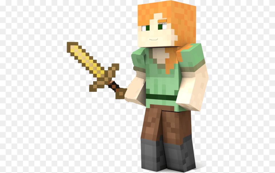 Minecraft Personagens Pesquisa Google Minecraft Alex, Sword, Weapon, Person Png Image