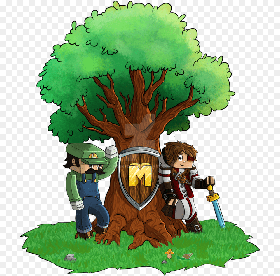 Minecraft Server Logo, Tree, Plant, Baby, Green Free Transparent Png