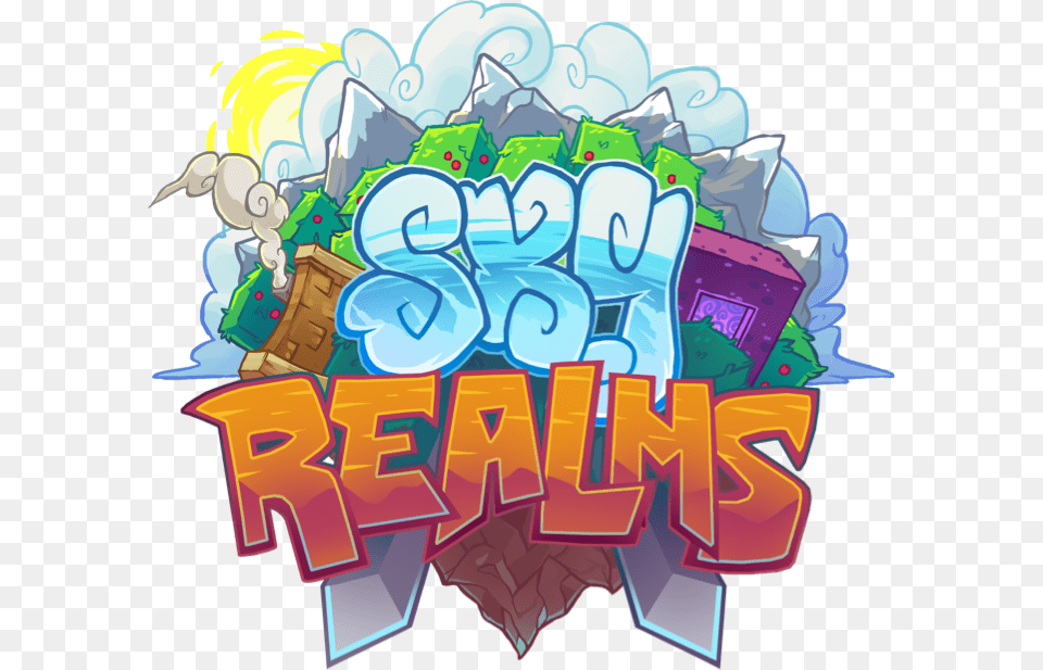 Minecraft Skyblock Server Logo, Art, Graffiti, Graphics, Painting Png Image