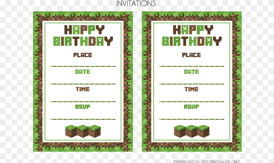 Minecraft Steve Birthday Invitations, Text, Menu Png Image