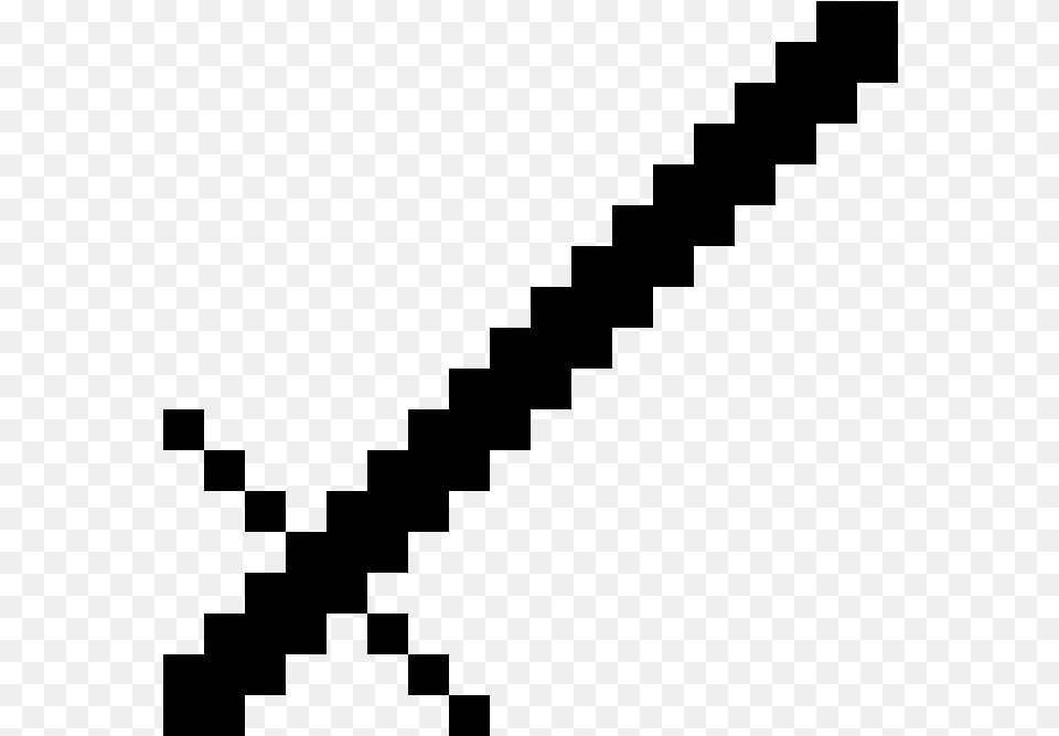 Minecraft Sword Drawing, Gray Free Png Download