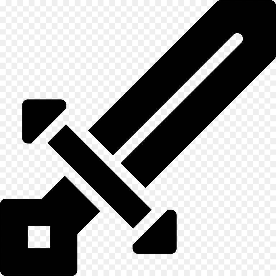 Minecraft Sword Filled Icon Pe Minecraft, Gray Free Png