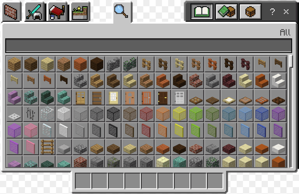Minecraft The Creative Mode Inventory Showing The Minecraft Creative Mode Inventory, Chess, Game, Accessories, Gemstone Png Image