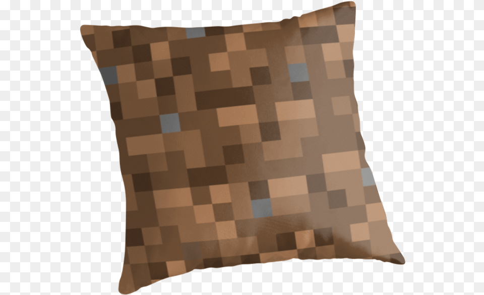 Minecraft Themed Kids Room Brown Pixel Pillow Cushion, Home Decor, Person Free Transparent Png