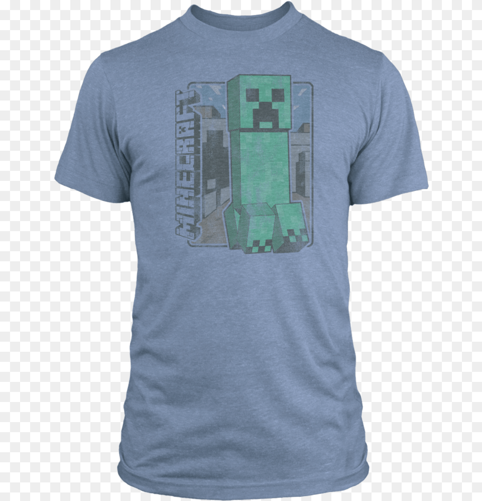 Minecraft Vintage Creeper Tee Green Energy T Shirt, Clothing, T-shirt, Adult, Male Png Image