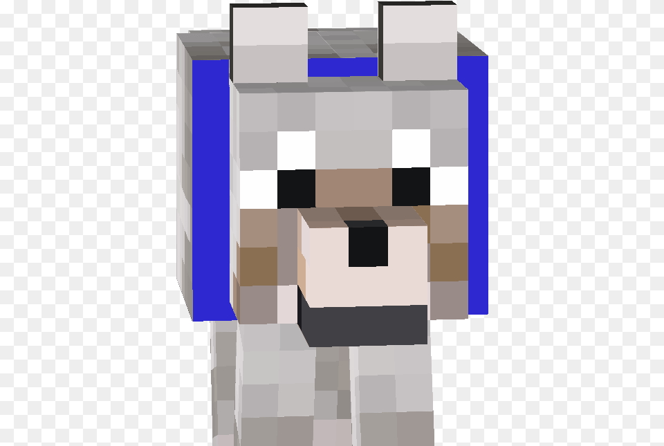 Minecraft Wolf Head The Kid Has Minecraft Wolf With Blue Collar Png Image