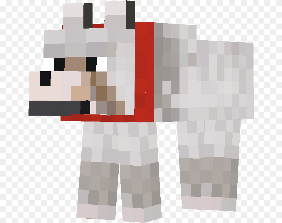 Minecraft Wolf With Blue Collar Free Png