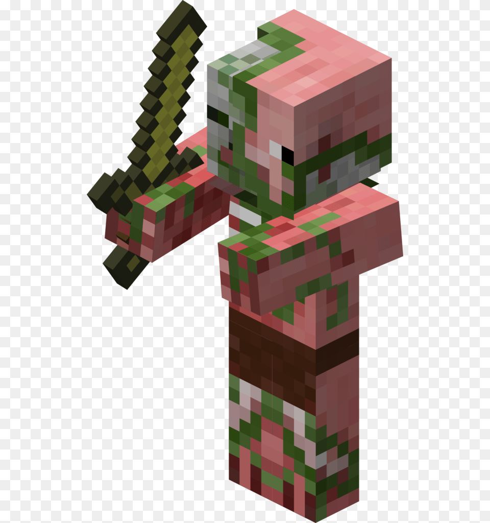Minecraft Zombie Pigman, Brick, Green Png