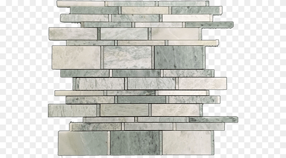 Ming Green Multi Width Mosaic Polished Brickwork, Architecture, Building, Slate, Wall Png Image