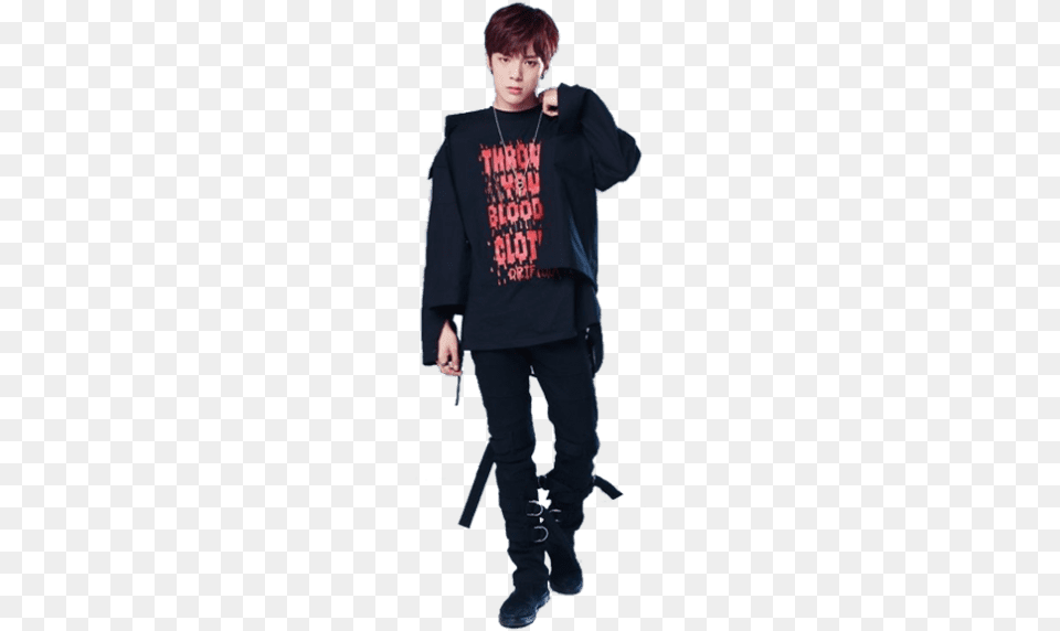 Minhyuk Is A Member Of Monsta X Monsta X, Clothing, T-shirt, Sleeve, Long Sleeve Free Png Download