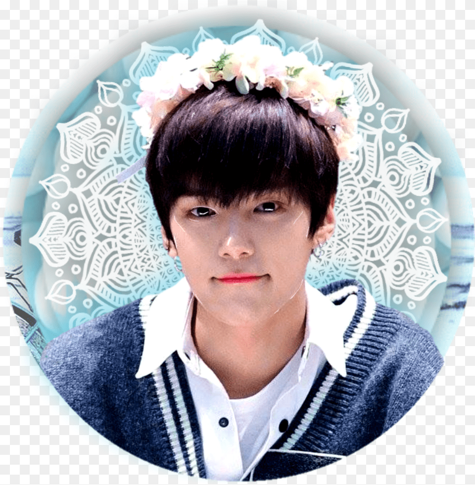 Minhyuk Monsta X Flower Crown, Portrait, Face, Head, Photography Png