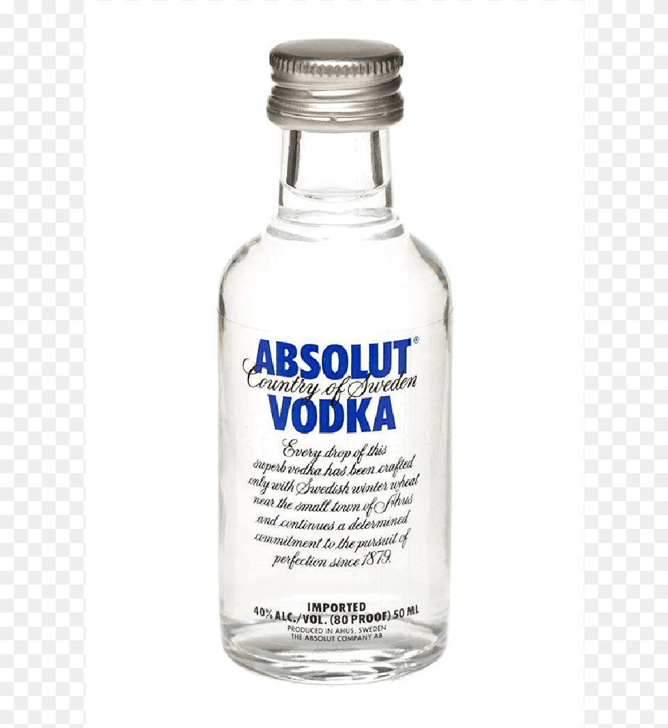 Mini Absolut Vodka, Alcohol, Beverage, Liquor, Bottle Free Transparent Png
