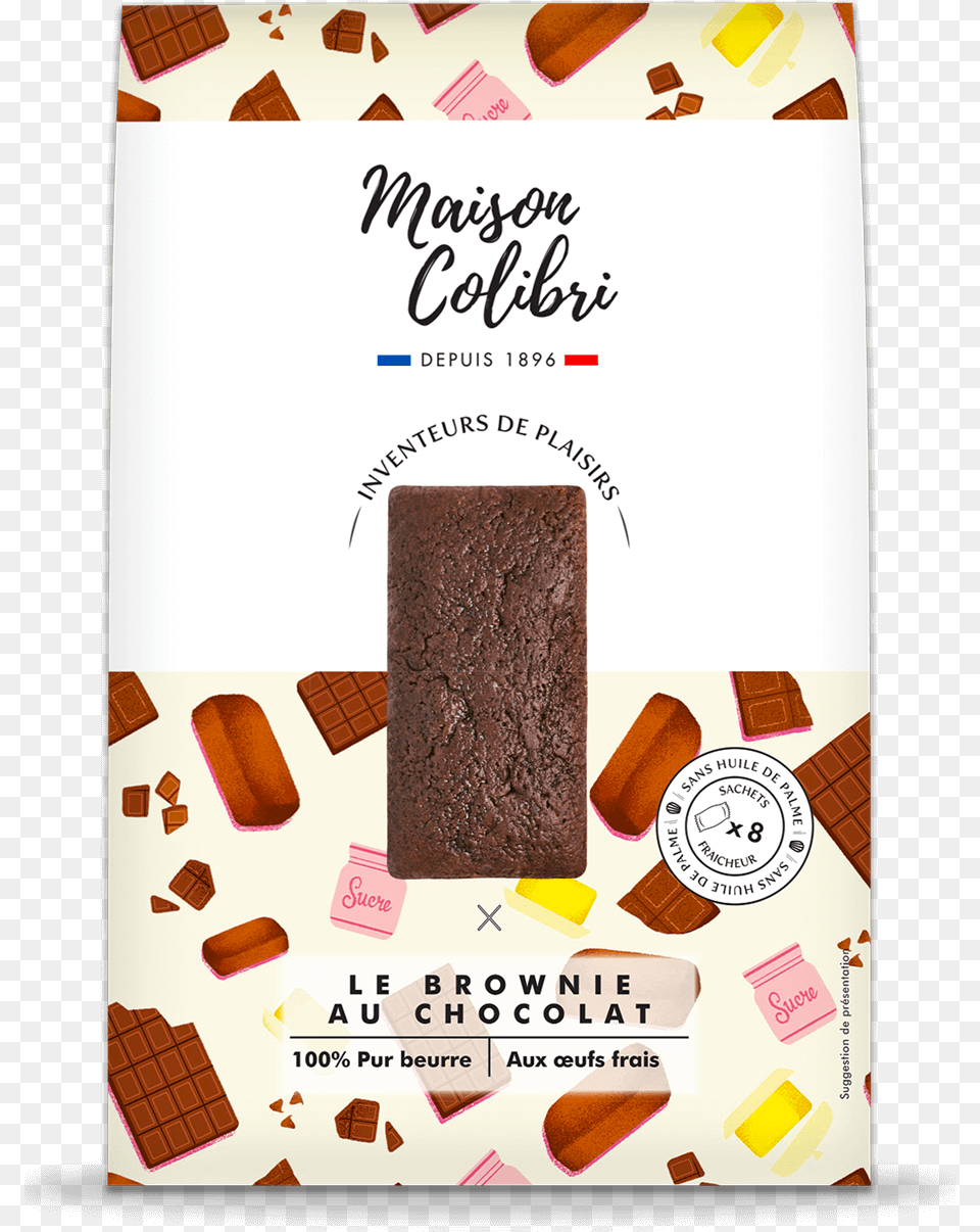Mini Chocolate Chips Brownie Maison Colibri, Dessert, Food, Sweets, Advertisement Png Image
