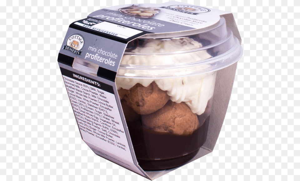 Mini Chocolate Profiteroles 110g Frozen Dessert, Cream, Food, Ice Cream, Jar Png