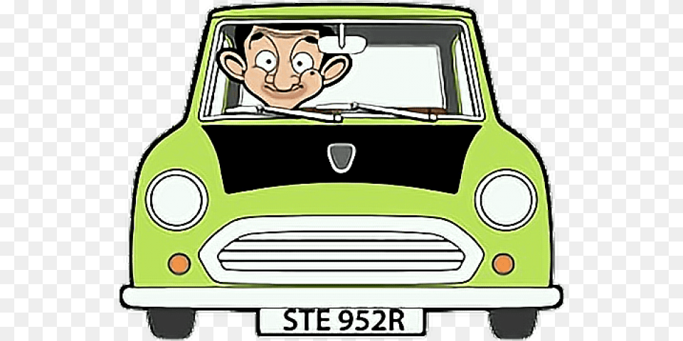 Mini Clipart Mr Bean Car Mr Bean Cartoon Car, Transportation, Vehicle, License Plate, Face Png