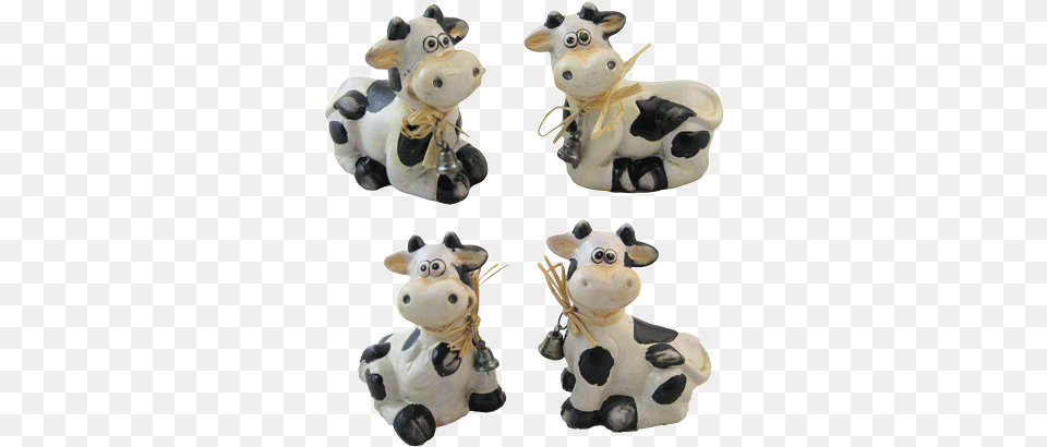 Mini Cows With 12 Piece Display 4 Assorted 12 Pc Min Dairy Cow, Figurine, Plush, Toy, Teddy Bear Png