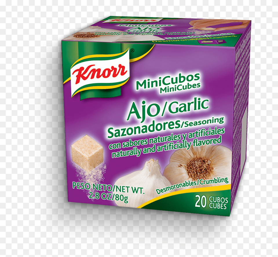 Mini Cubos Sazonadores De Ajo Convenience Food, Produce, Garlic, Plant, Vegetable Free Png