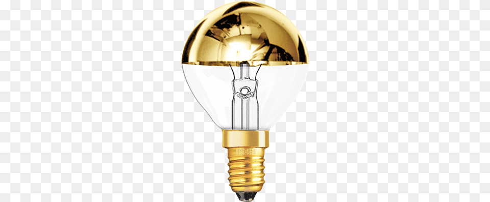 Mini Gold Cap Bulb Golden Light Bulb, Lightbulb Free Png Download