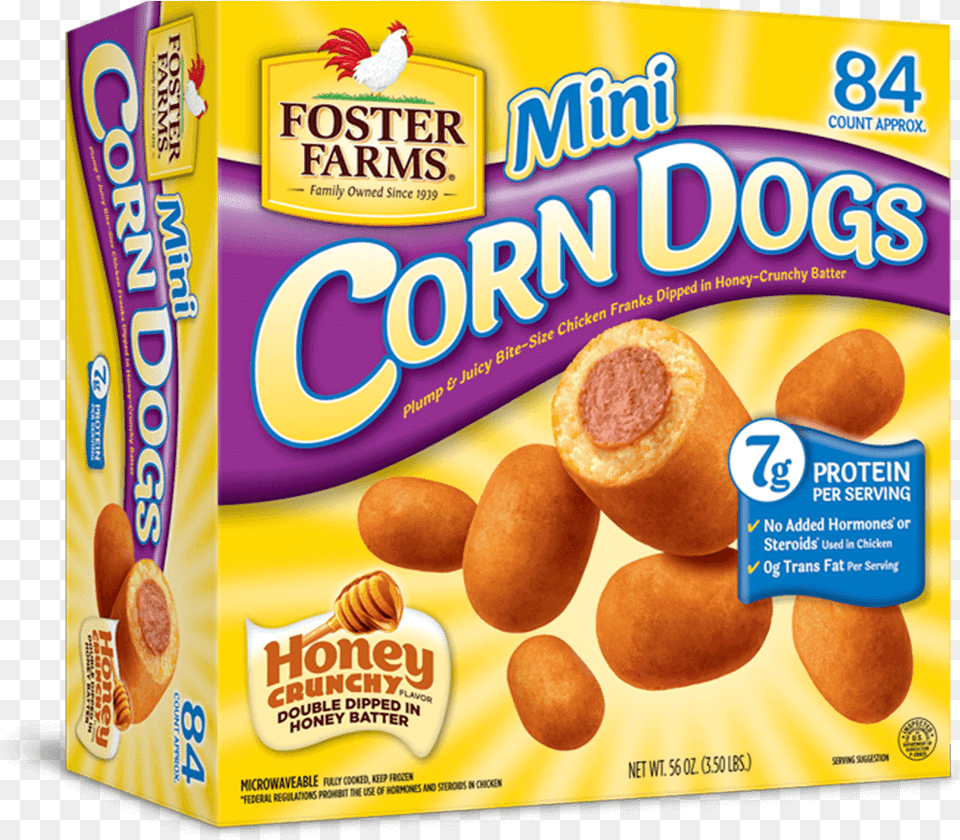 Mini Honey Crunchy Corn Dogs 84 Ct Foster Farms Corn Dogs, Food, Snack, Sweets, Bread Free Png Download