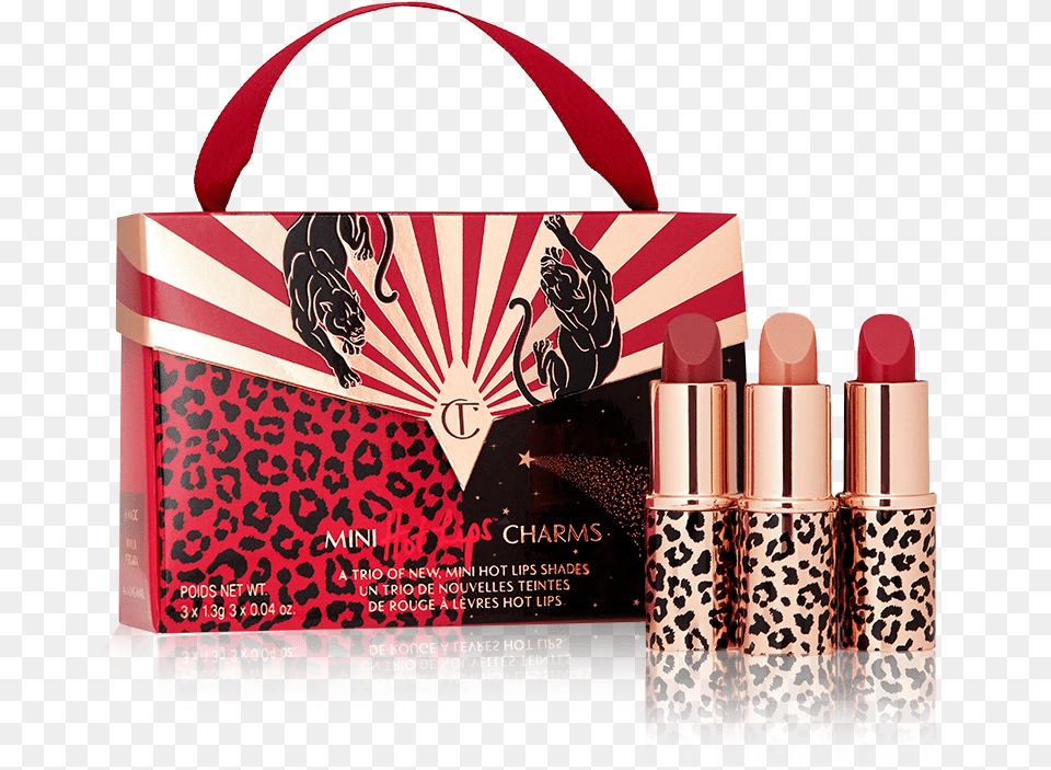 Mini Hot Lips 2 Charms Pack Shot With Lipstick Charlotte Tilbury Mini Hot Lips 2 Charms, Cosmetics, Person, Animal, Canine Free Png