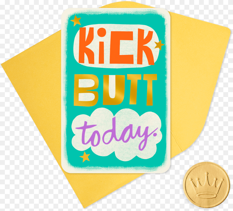 Mini Kick Butt Today Good Luck Coin, Gold Free Png