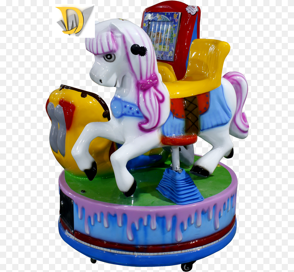Mini Kids Jumping Amusement Park Ride On Horse Toy Child Carousel, Birthday Cake, Cake, Cream, Dessert Png Image