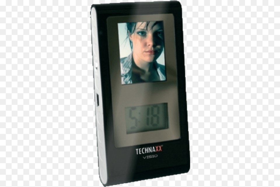 Mini Moldura Digital Technaxx Visio Digital Photo Frame, Clock, Digital Clock, Screen, Electronics Png