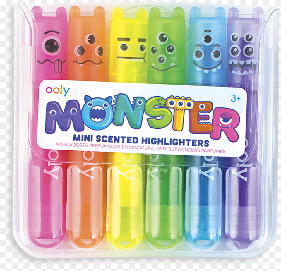 Mini Monster Scented Highlighter Markers, Can, Tin Png Image
