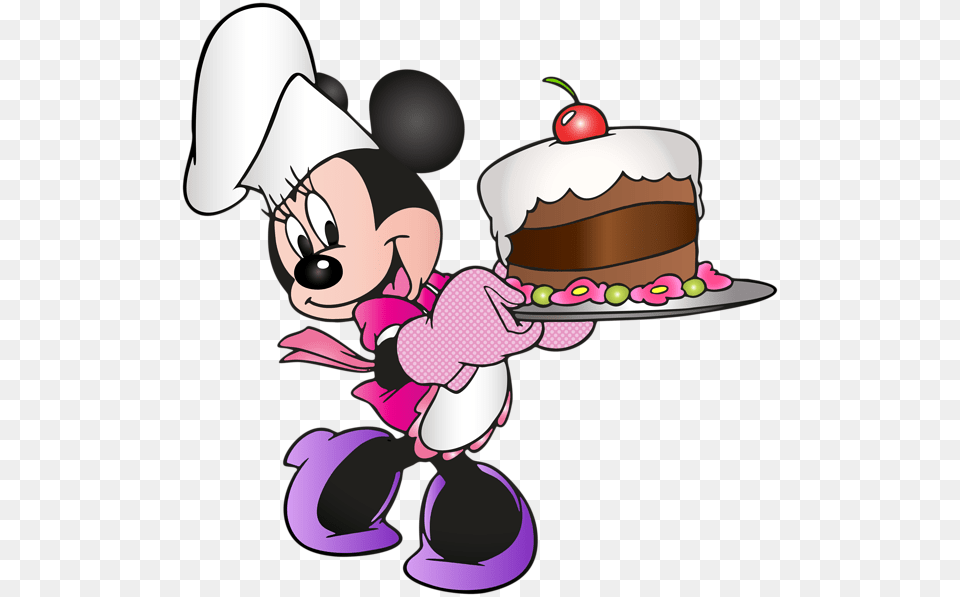 Mini Mouse With Cakes Clip Art Gallery, People, Person, Cartoon, Food Free Transparent Png