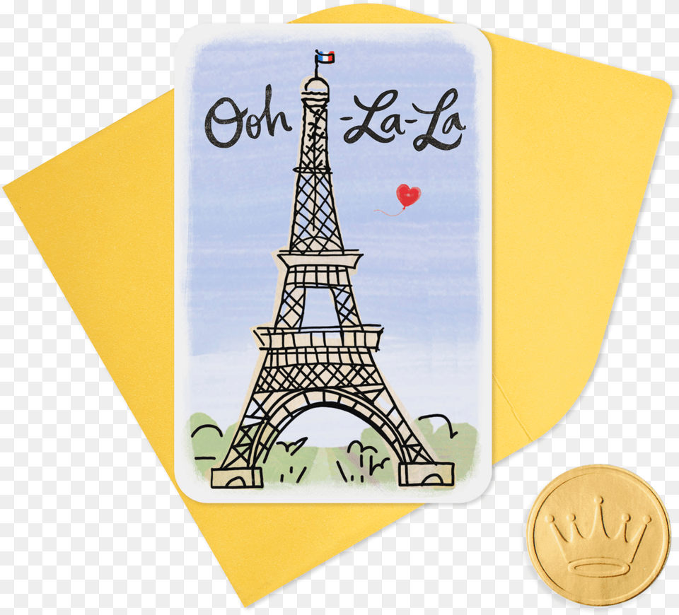 Mini Ooh La La Eiffel Tower Blank Steeple, Gold Png Image