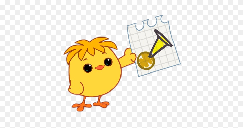 Mini Pet Pals Nameless The Chick Holding Drawing Of Horn, Animal, Bird, Cartoon, Chicken Png
