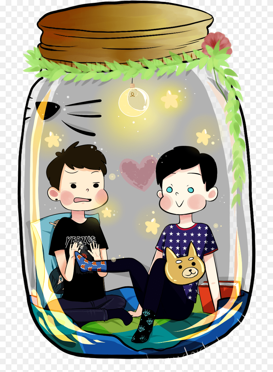 Mini Phan In The Jar Here Is Mini Dan And Phil In Seperate, Baby, Person, Face, Head Free Transparent Png