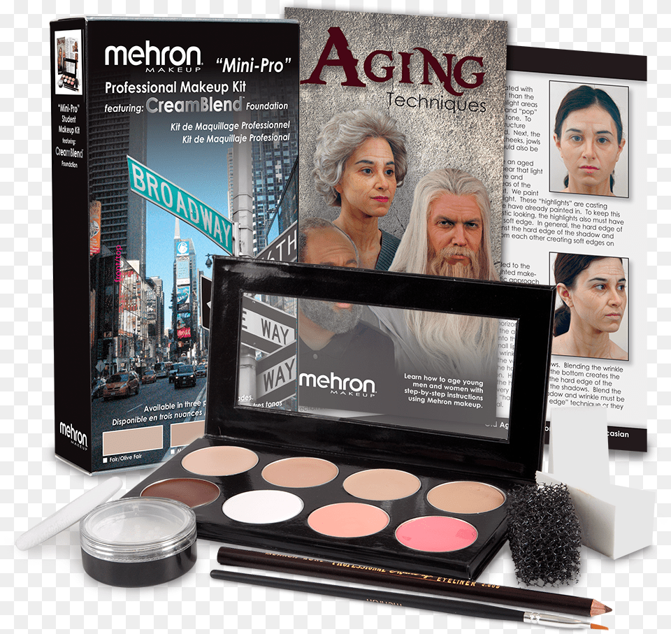 Mini Pro Professional Makeup Kit Mehron Mini Pro Makeup Kit, Adult, Person, Woman, Head Free Png