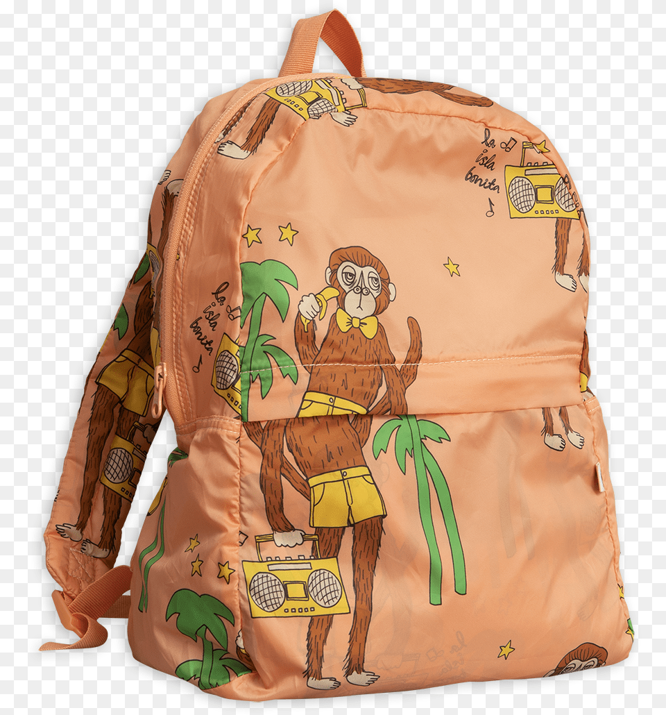 Mini Rodini Monkey Backpack, Bag, Person, Face, Head Png Image