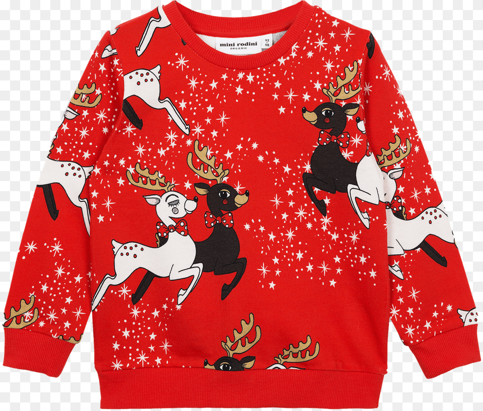 Mini Rodini Reindeer Sweatshirt, Clothing, Knitwear, Sweater, Hoodie Free Png Download