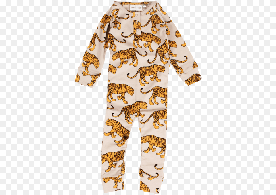 Mini Rodini Tiger Long Leg Body Mini Rodini Tiikeri, Animal, Clothing, Mammal, Pajamas Png Image