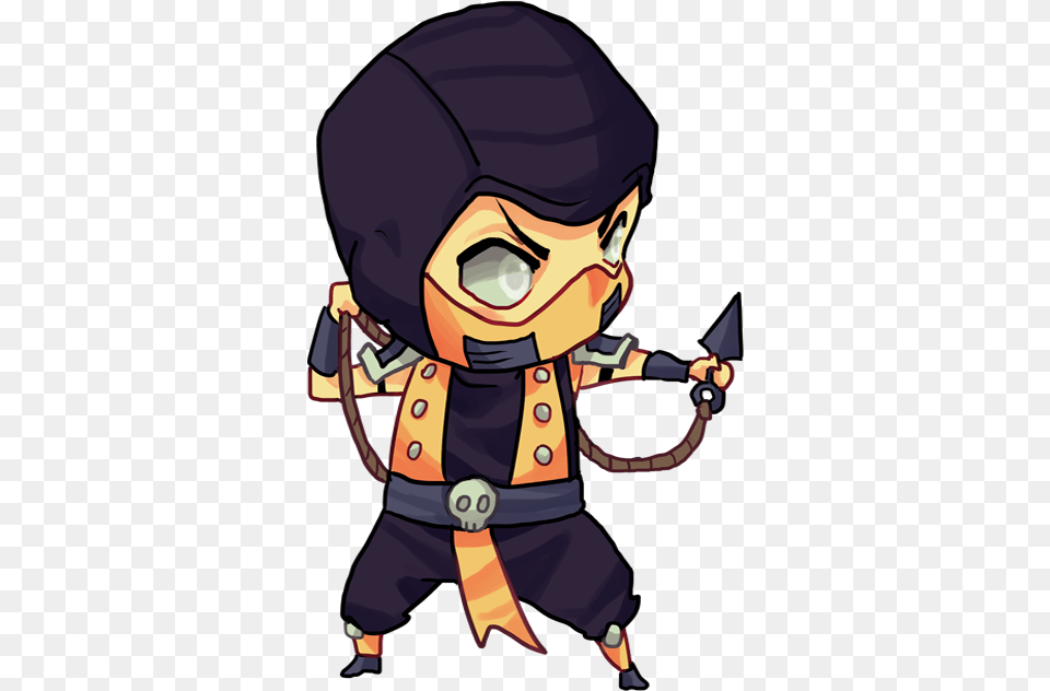 Mini Scorpion Mortal Kombat, Baby, Person, Book, Comics Free Png