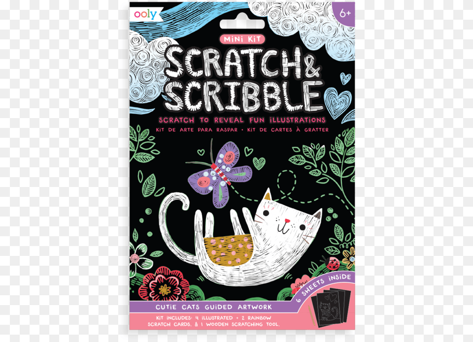 Mini Scratch Amp Scribble 7 Piece Art Kit Cutie Cats Cartoon, Advertisement, Poster Free Transparent Png