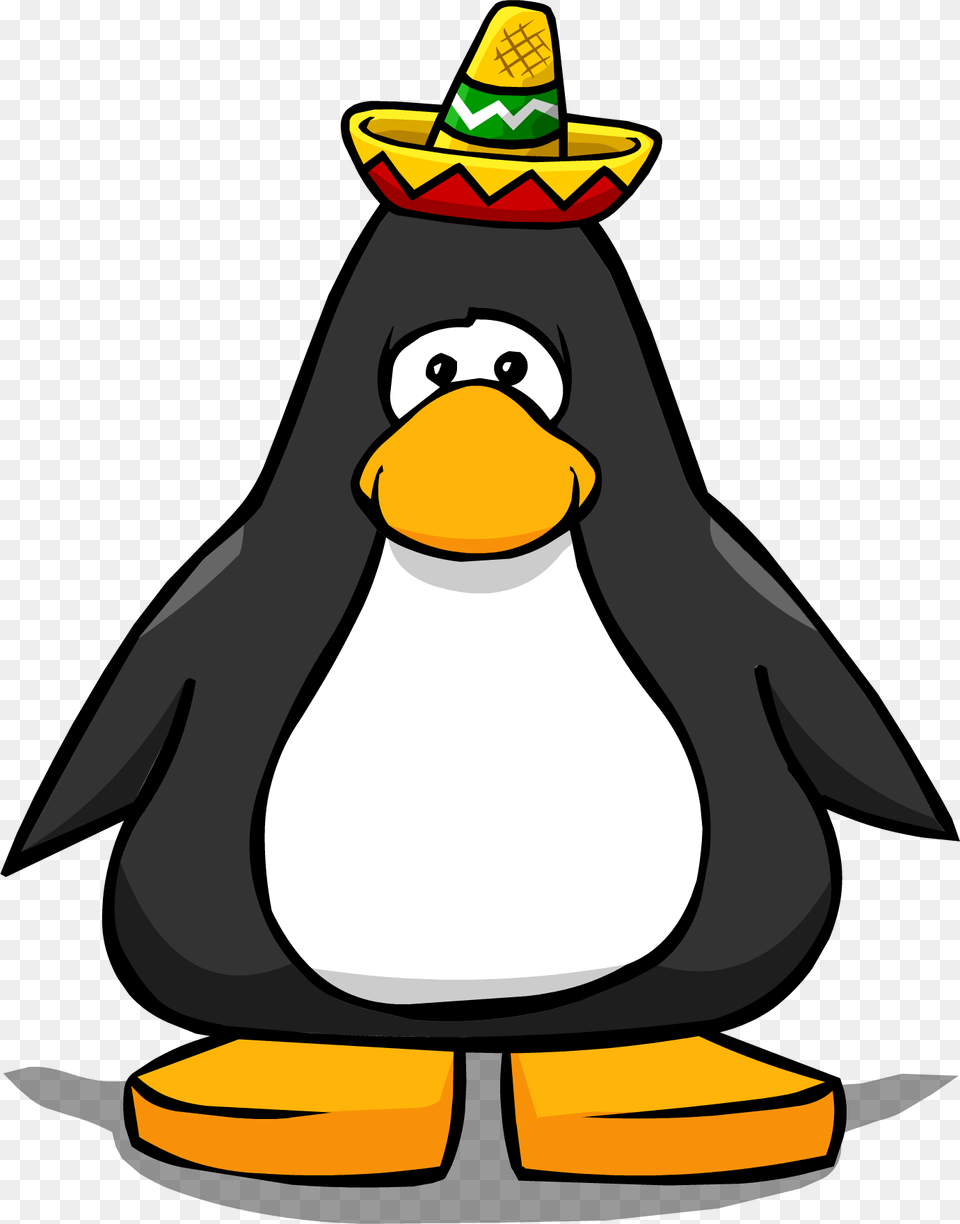 Mini Sombrero From A Player Card Penguin With A Santa Hat, Clothing, Animal, Bird Free Transparent Png